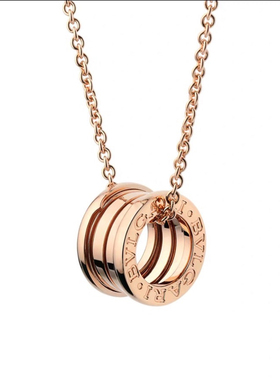 99新Bvlgari/宝格丽B.ZERO1系列18K玫瑰金弹簧项链女款