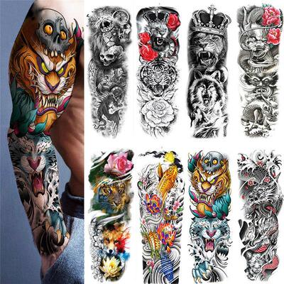 Waterproof Temporary Tattoo Sticker Totem Geometric Full Arm