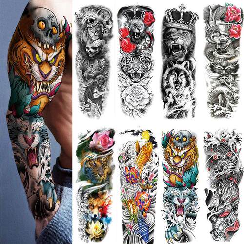Waterproof Temporary Tattoo Sticker Totem Geometric Full Arm