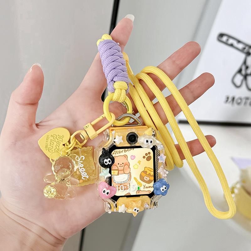 适用华为5x电话手表3pro超能版3x挂脖子套绳4pro吊坠保护壳女孩4x