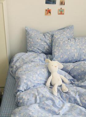 xyt*月睡*繁F66J6SJ枝绿了野|田园碎花小清套新床上亮四件全棉纯