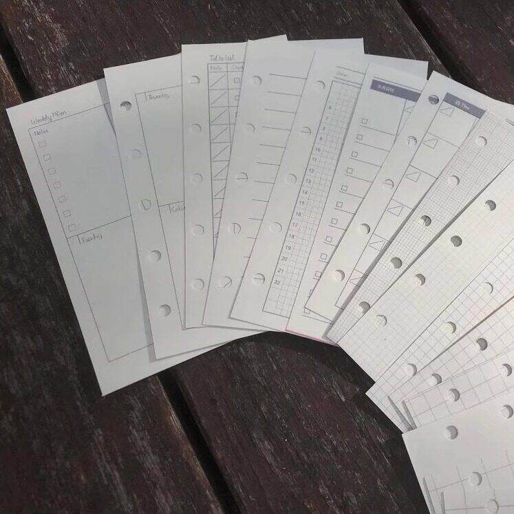 M5手帐活页纸内芯五孔活页替芯A8迷你小本手帐日月周计划笔记替换