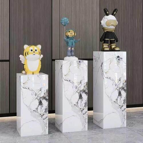 前桥新房落地装饰入口展示桌大理石方柱墩板岩底座