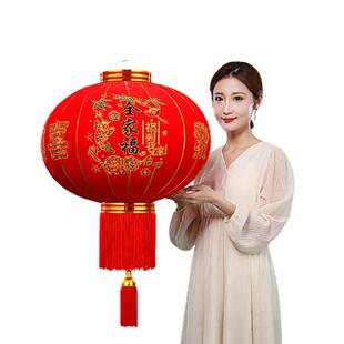饰新过年中节对风 大国红一植绒宫灯笼挂RBT饰春户外大门口阳台装