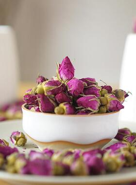 黎上青丨平阴玫瑰花茶 金黄花芯 真空低温无硫紫红玫瑰干燥花蕾10