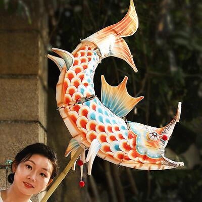 鱼灯2025蛇年元宵花灯手工DIY材料包竹编古风高端非遗国风灯笼