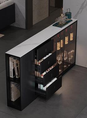 双面隔断柜客CEM厅玄关酒柜25超薄20c新m背柜款实木岩板沙发靠餐