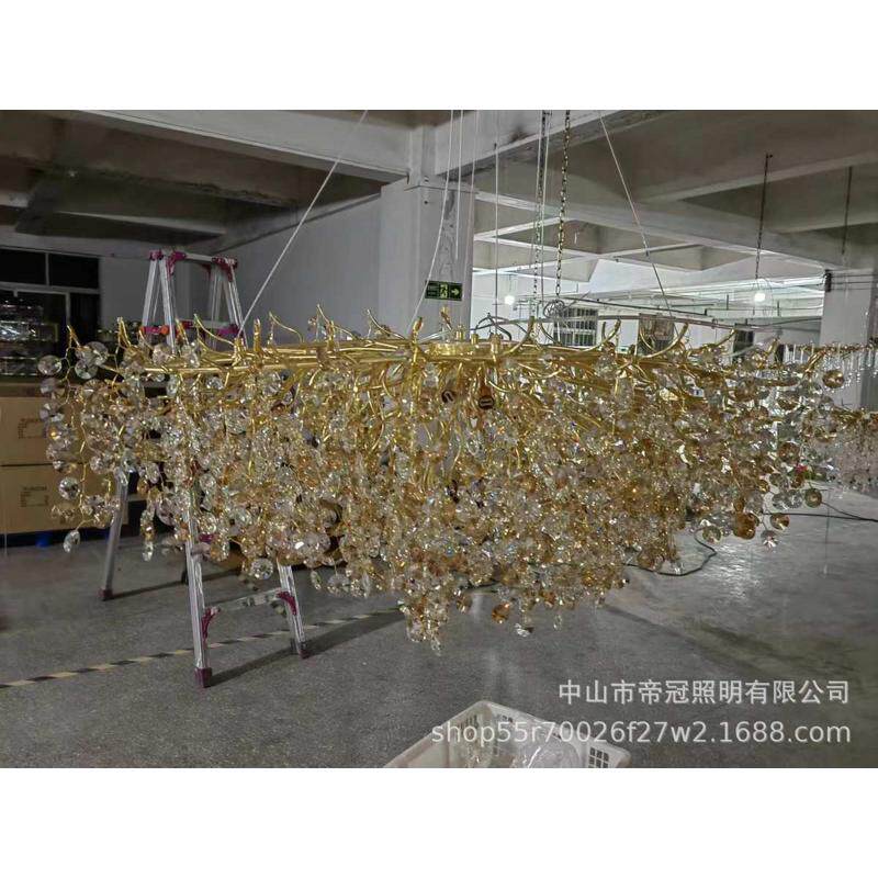 豪华大厅树枝灯具吊灯别墅客厅水晶高档餐厅简大灯奢华水晶美法式
