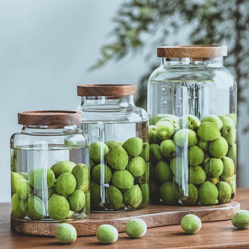 大容量木盖玻泡璃瓶青梅杨梅酒酒瓶子家用200032酿酒泡酒收纳罐罐