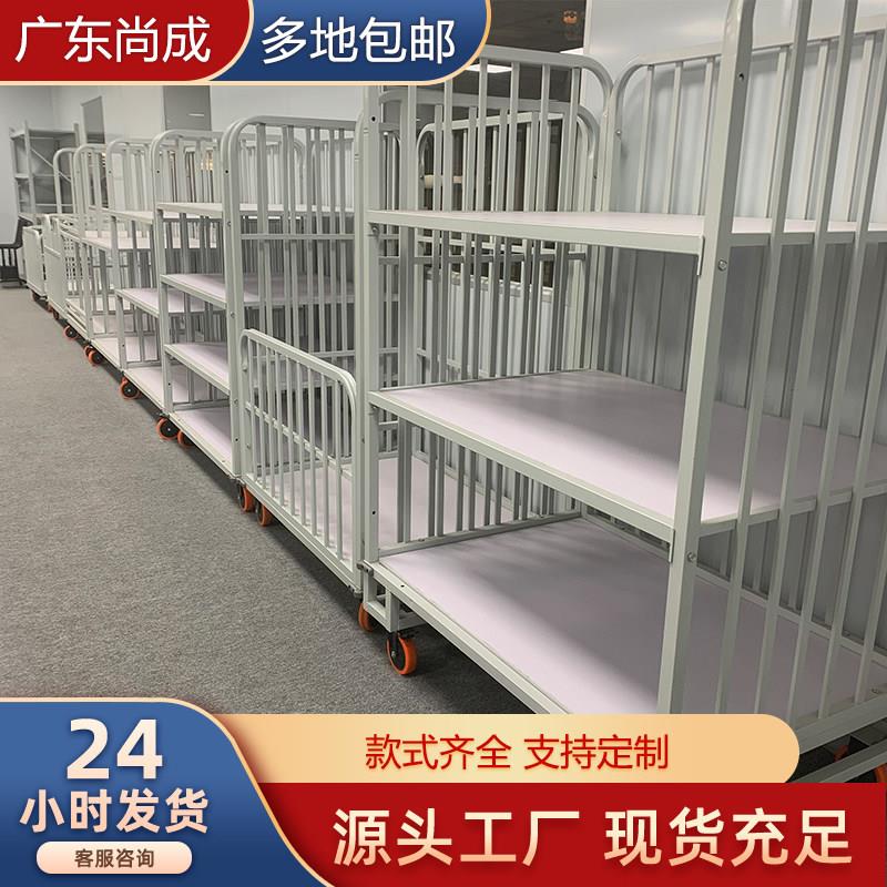 服装厂三层裁片车面料周转车松布车放布架成品车高围栏物料手推车