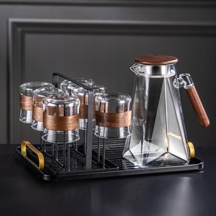 家用高档创意泡茶杯子客厅待客大容量水壶水具 耐高温玻璃水杯套装