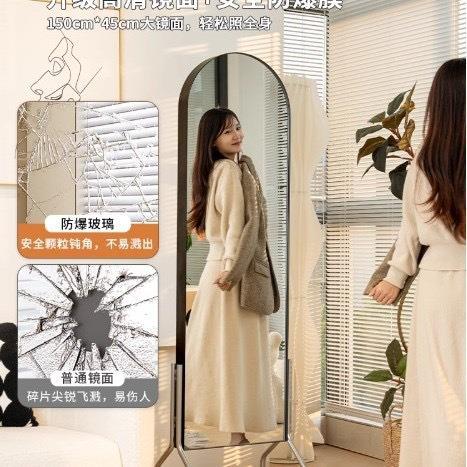 可移动全身950镜落穿地家用子杂架书报置物架镜旋转衣镜卧室试志