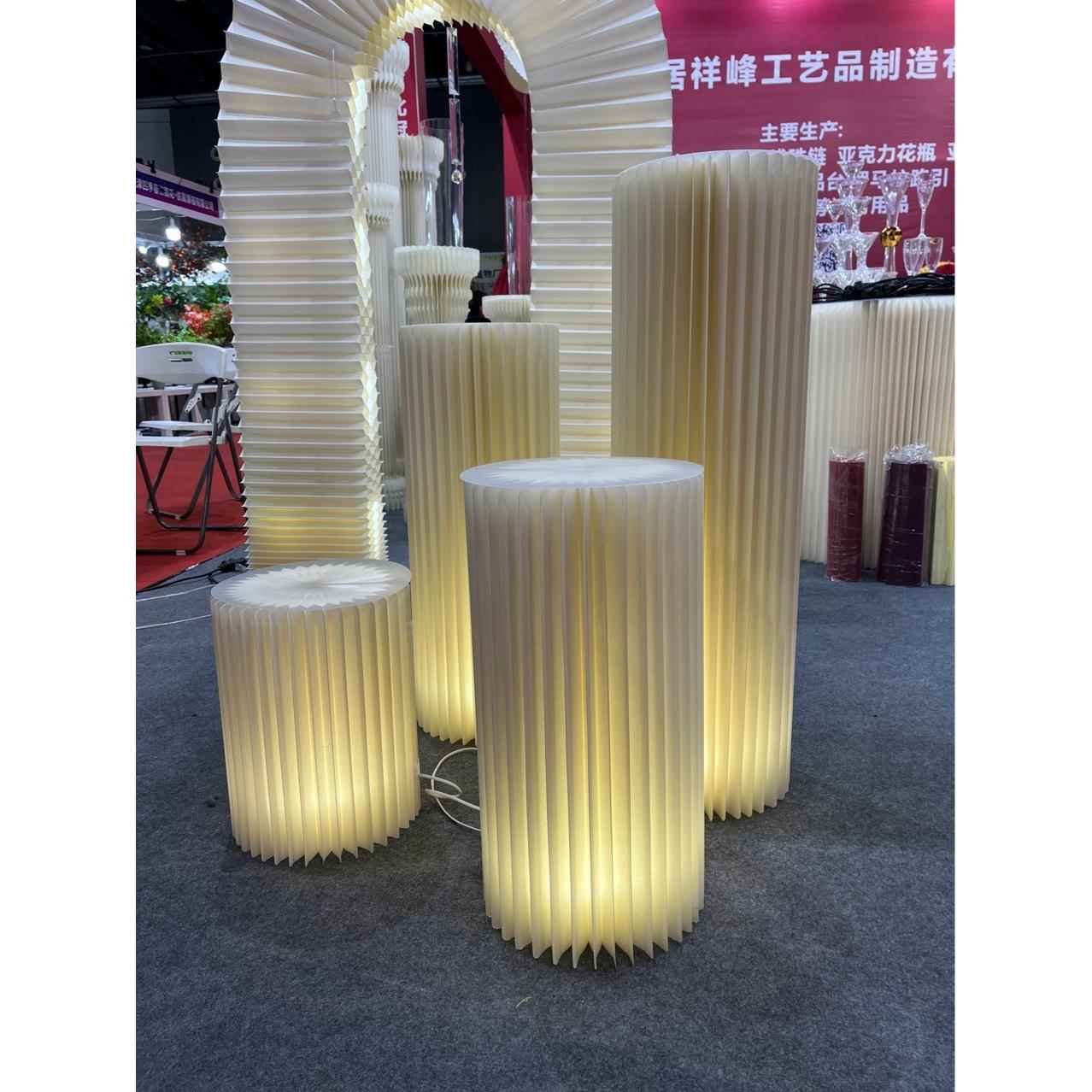 纸艺蜂窝折叠甜品台带灯光小夜灯客厅床头摆件灯婚庆派对展会道具