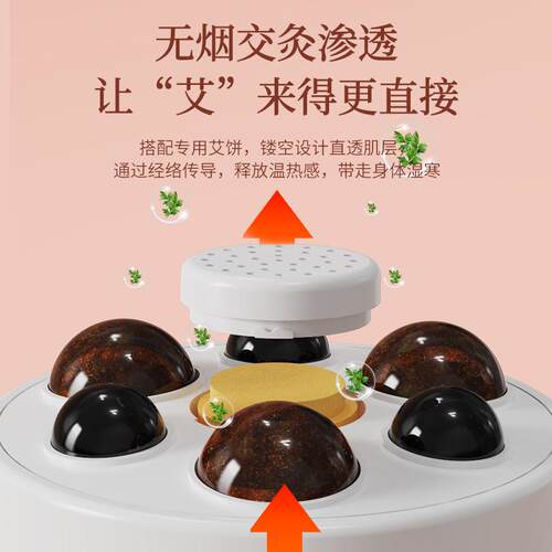 手持砭石揉腹红光按摩仪腹部按摩器揉肚子全自动揉捏加热腰部