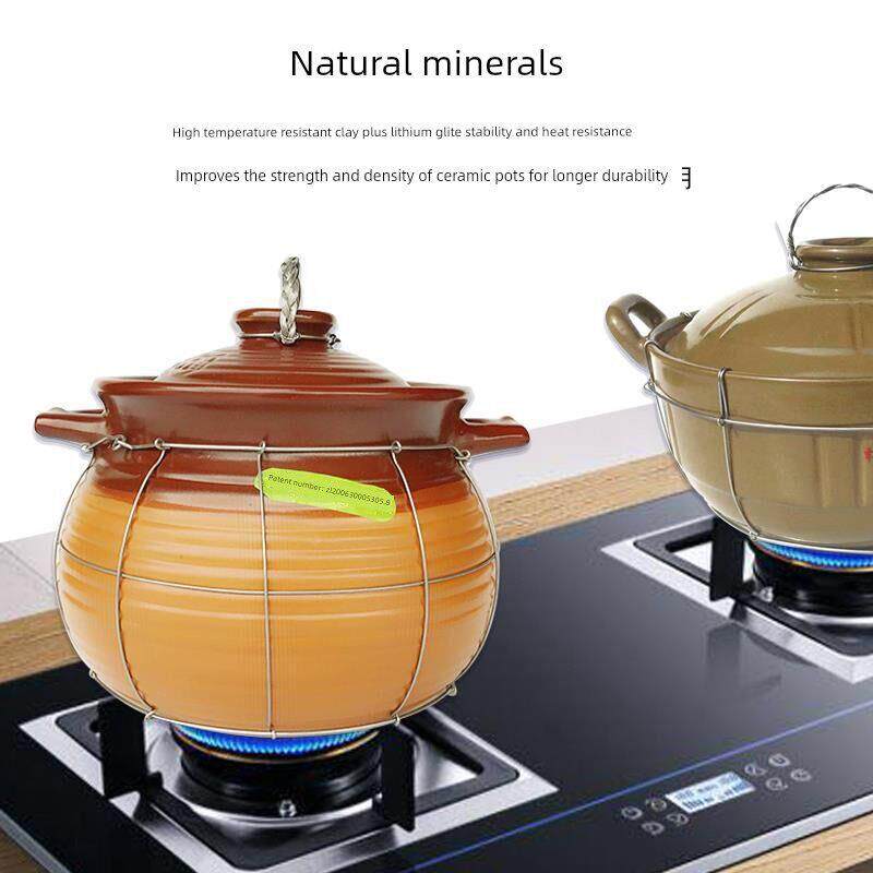 正品龙头砂锅陶土耐高温线沙锅瓦家煲汤炖锅用加钢姜煲醋煲明火适