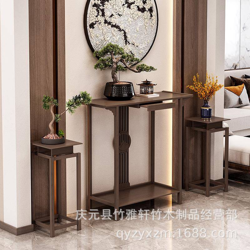 新中式窄贡入户玄关桌子条案条佛几供桌经济型家用现代台佐致(收