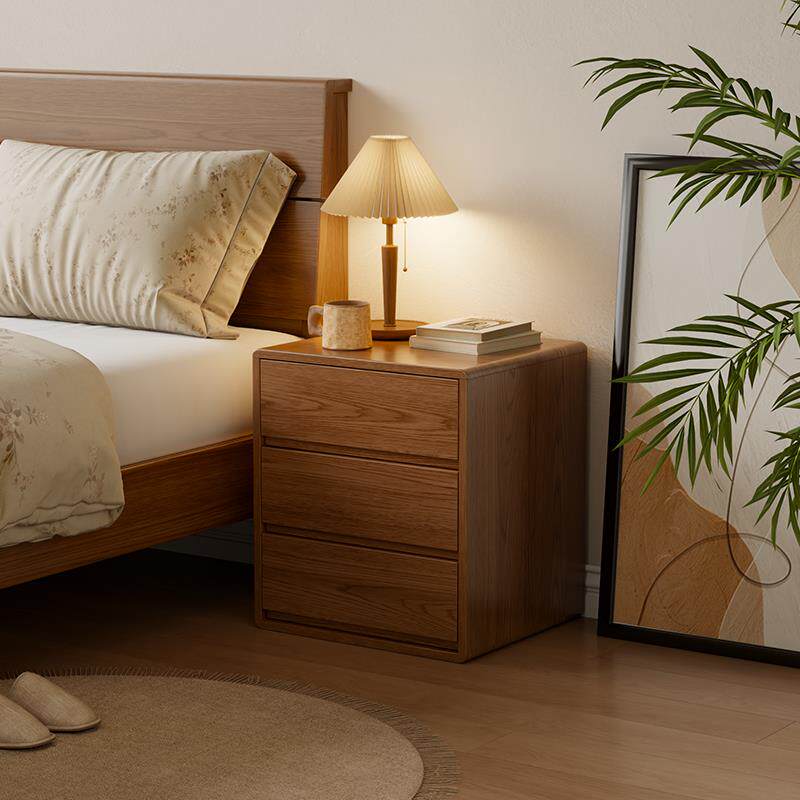 床头柜子实木落地床头简约卧室纳家用床边台灯置物小型储物床头柜