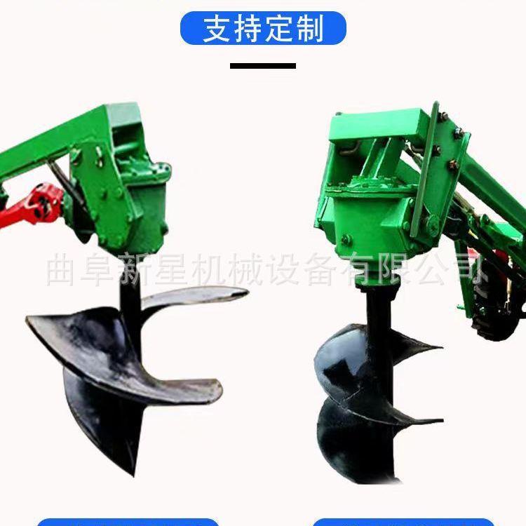 电线杆钻洞机拖拉机带植树挖坑机大直径双钻头挖坑种植机图片