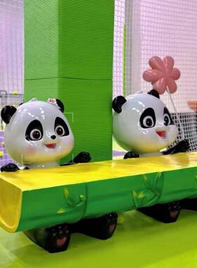 创意玻璃纤维凳卡通动物熊猫雕塑装饰品幼儿园凳商场展示户外椅