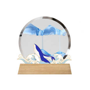 木底座发光流沙画玻璃工艺品创意摆件小夜灯装饰品小礼品装饰品