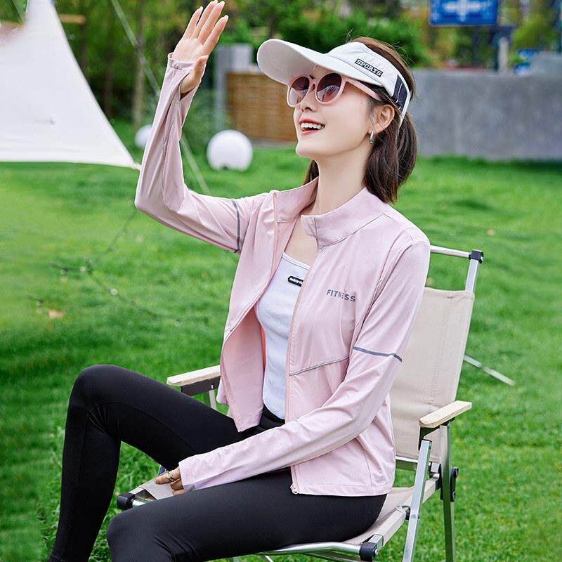 户外运动立领防晒衣女夏季2025新款冰丝抗UV防晒服短款薄外套