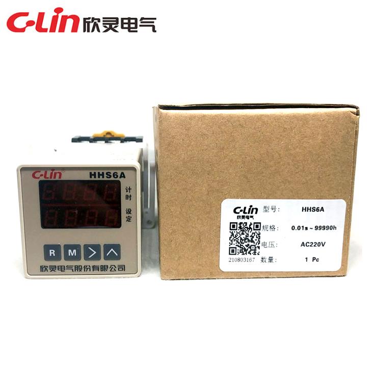欣灵牌HHS6A AC220V DC24V时间继电器 停电记忆 正/倒计时 11插脚