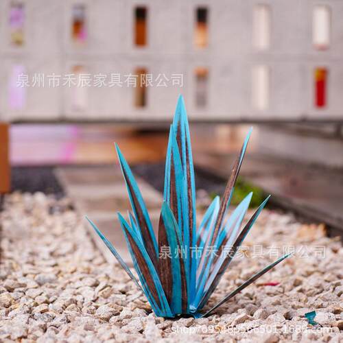 跨境爆品agave garden decoration 金属龙舌兰花铁艺创意户外装饰