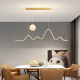 餐厅吊台灯简约现代吧意个简755性艺术奶油风网红月球北欧极餐创