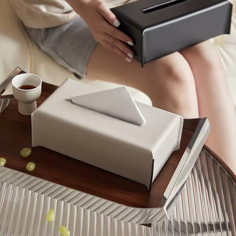 法式抽纸盒客厅轻奢高级感卫生纸巾盒黑色极简高档艺术餐巾纸盒
