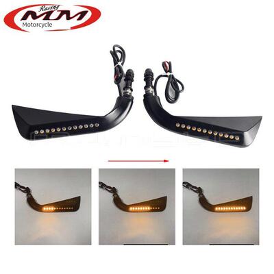 摩托车改装件适用于哈雷戴娜软尾路王肥仔公路滑翔带流水灯后视镜