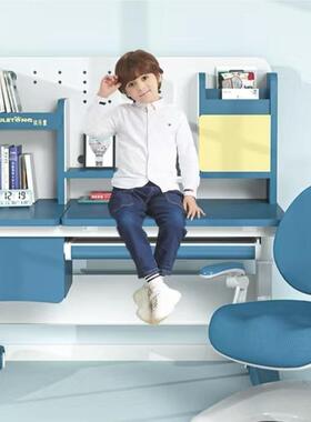 护蓝书桌实mxlc-1木儿童学习桌写眼字台男女孩学升生家用可套降课