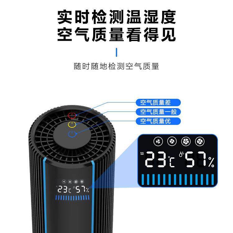 LED显示屏车载空气净化器 跨境电商智能感应除粉尘甲醛PM2.5