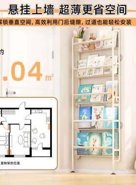 门后架置物架铁艺超书落地儿童极简易窄夹缝墙上70294家薄用杂物