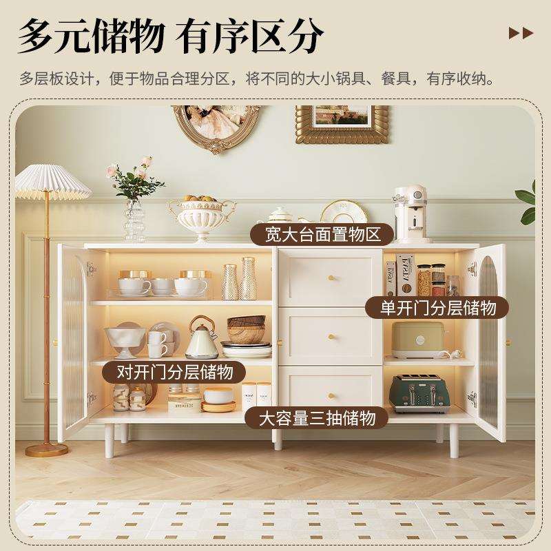 餐边柜式法简约现代藤编储柜子家用餐厅茶水厨房收柜纳橱柜al边物