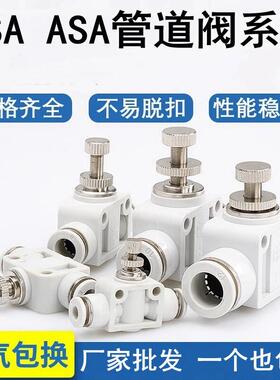 PU气管快接调速阀SA-04 6 8 10 12 14 16管道限流阀PSA气动节流阀