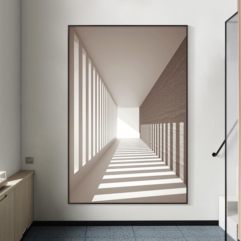 现代简约玄装饰画间延伸过道气壁画走廊空尽头挂画轻奢关大CEC客