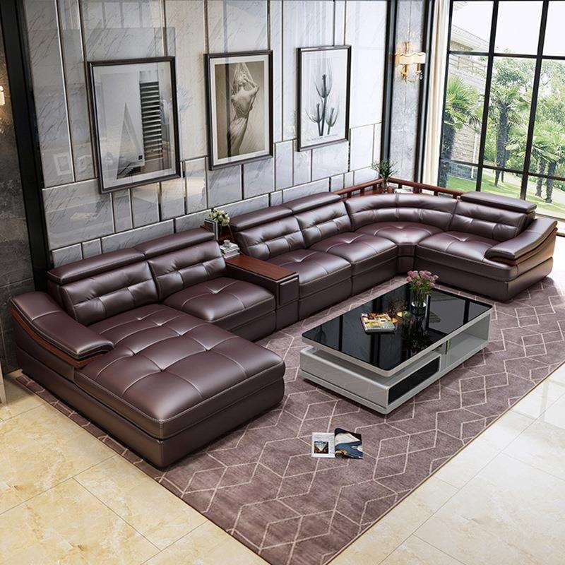 Sofa现代简约大户型皮沙发高端别墅转角贵妃六件套客厅沙发组合外