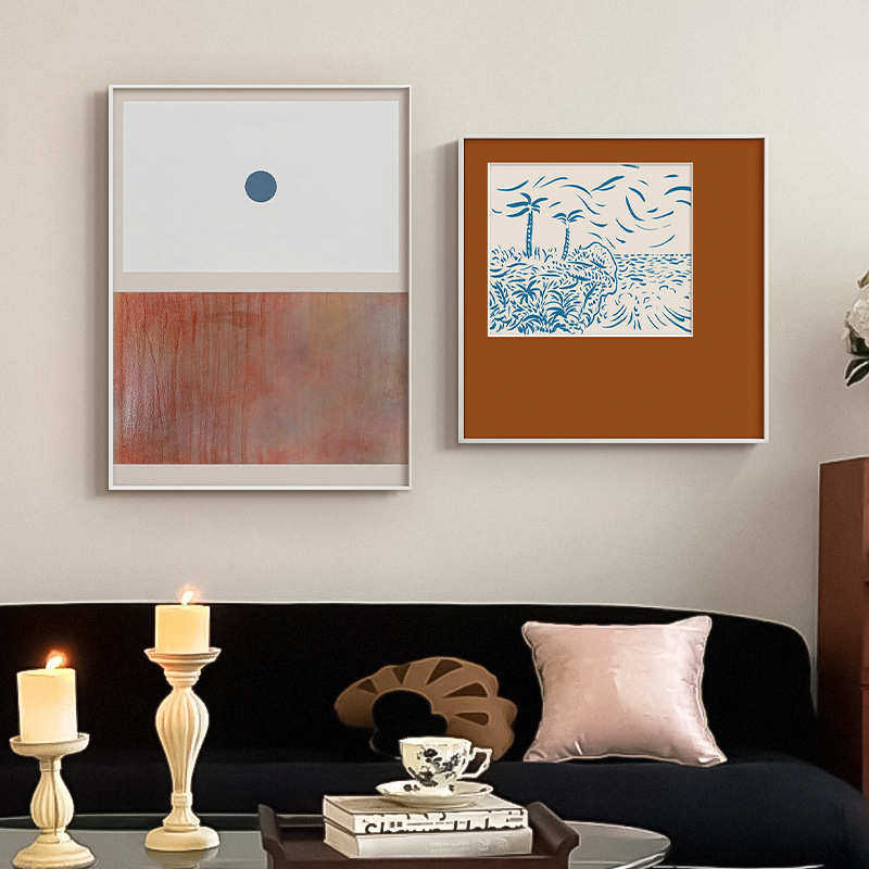 法式复古小众当代艺术客厅背景墙卧室餐边柜高级感装饰画组合挂画,家居饰品,现代装饰画,淘宝优惠券,粉丝福利购,淘宝优惠卷