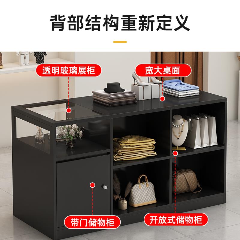 服装店中岛台女装店铺流水台中古风饰品摆件玻璃展示台陈列储物柜
