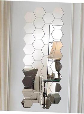 12Pcs 3D Mirror Wall Sticker Home Decor Hexagon Decorations