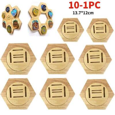 10-1pc Medal Holder Display Honeycomb Hexagonal Wooden