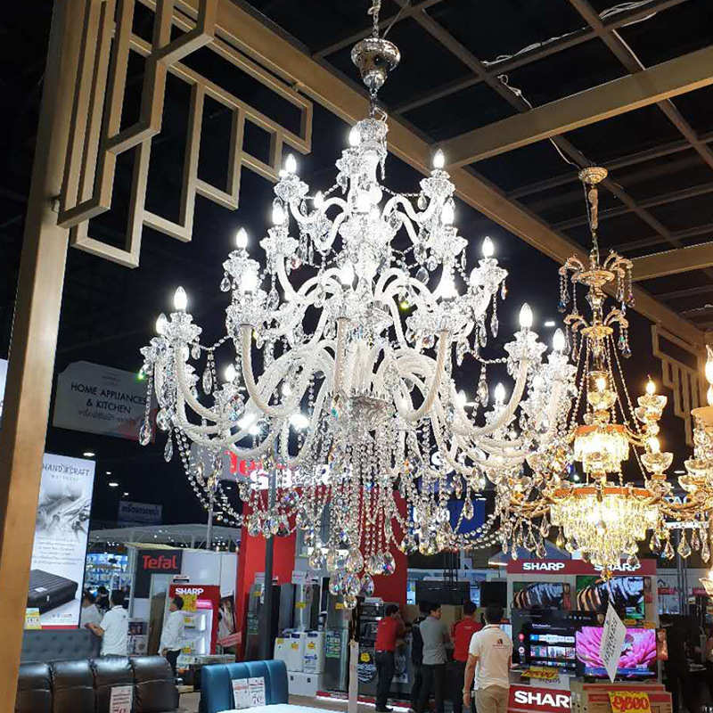 法式复式楼大厅水晶灯欧式大气别墅楼中楼客厅吊灯酒店会所工程灯