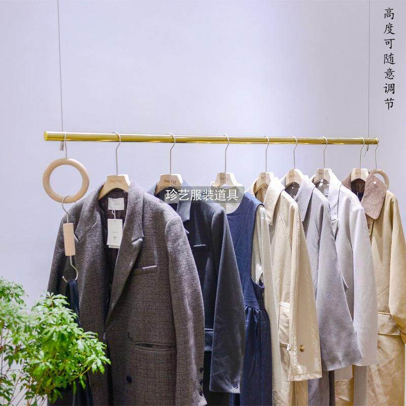 服装店展示架挂衣杆吊顶悬挂衣架女装橱窗吊杆简约婚纱吊架不锈钢