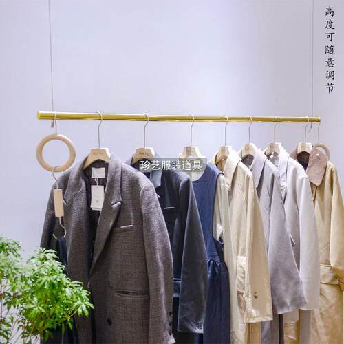 服装店展示架挂衣杆吊顶悬挂衣架女装橱窗吊杆简约婚纱吊架不锈钢