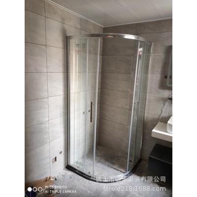 淋浴房门直角淋浴挡水门卫生间干湿玻璃隔断小户型洗手间洗澡整体