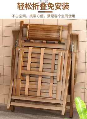 竹折叠躺椅折叠椅摇摇躺ZAC椅夏午天人休椅凉午睡懒人阳台成人老
