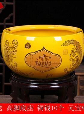 景德镇陶瓷聚宝盆风水招财缸玄关装饰摆饰花盆养鱼缸开 业礼品包