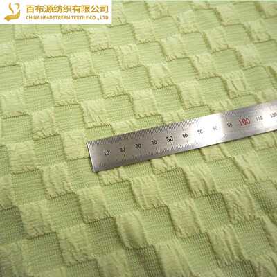 新款直销大提花格子布棋盘格 B2051 童装女装连衣裙浮雕泡泡格子