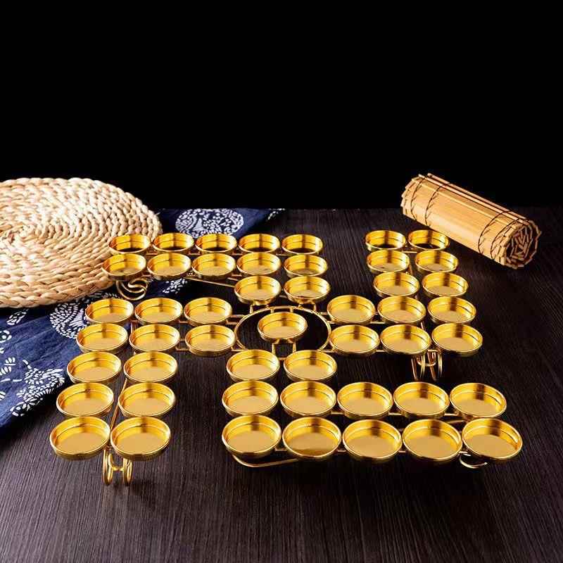 正品字卍字双排49盏酥油灯莲花供家佛灯座佛灯供灯架蜡烛烛台万用