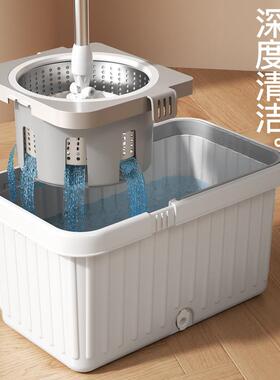旋转QNJ拖把家用224新款0拖布桶甩干免布手洗拖神地墩桶吸水清洁